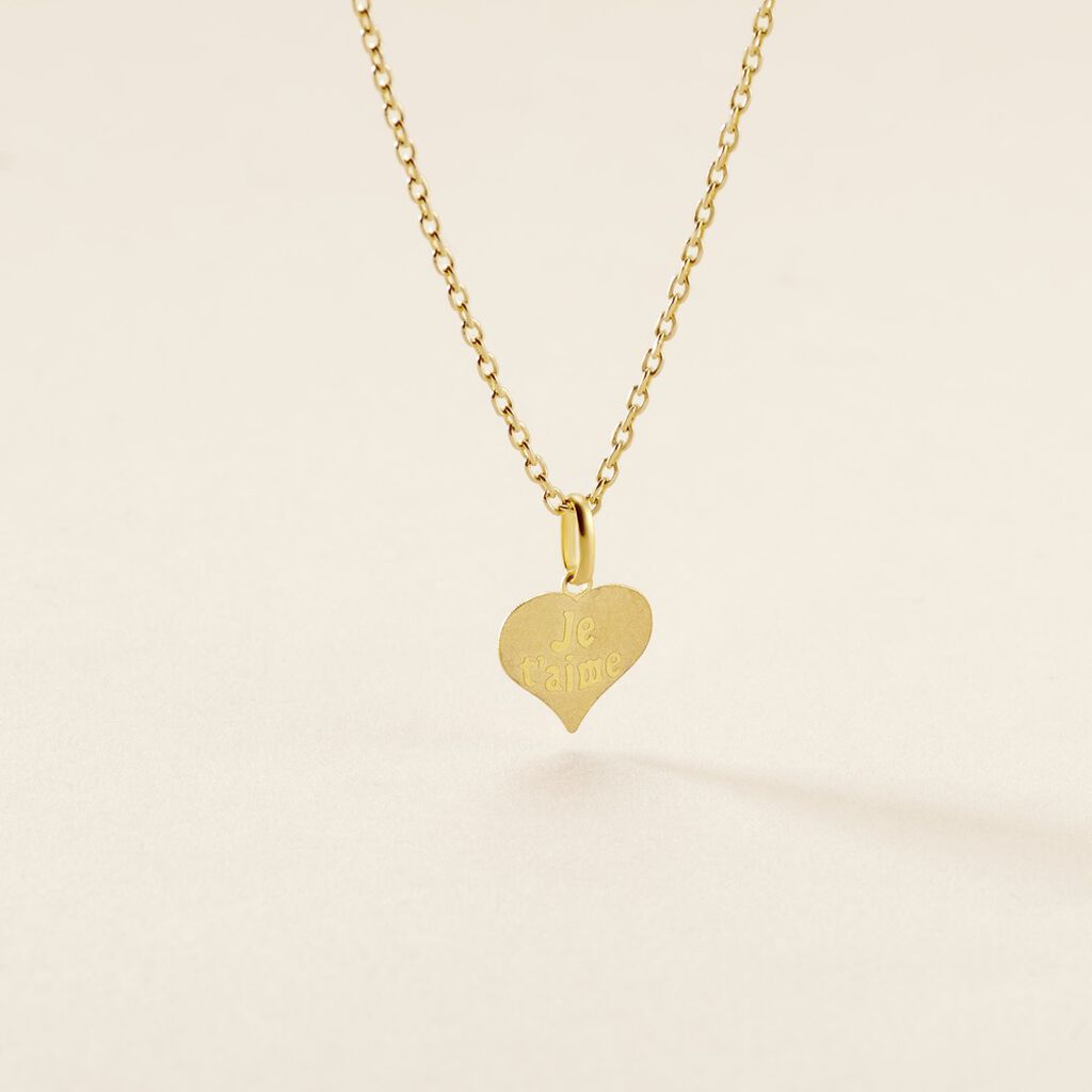 Pendentif Eudocie Coeur Message Or Jaune - Pendentifs Femme | Histoire d&rsquo;Or