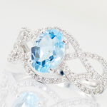 Bague Tina Or Blanc Topaze Et Oxyde De Zirconium - Bagues solitaires Femme | Histoire d&rsquo;Or