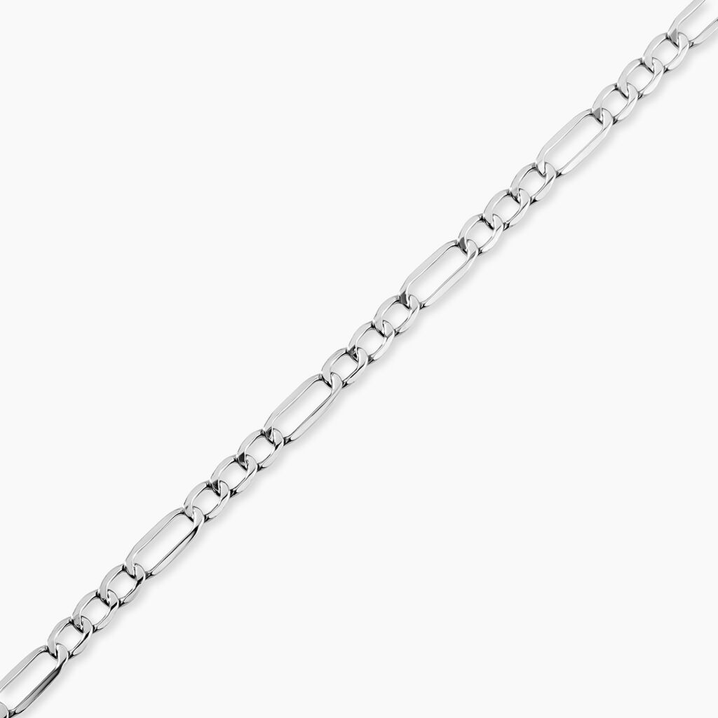 Bracelet Or Blanc Maille Altern&eacute;e 1/3 - Bracelets cha&icirc;ne Femme | Histoire d&rsquo;Or