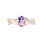 Bague Candice Or Rose Amethyste - Bagues solitaires Femme | Histoire d&rsquo;Or