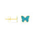Boucles D'oreilles Puces Solena Papillon Or Jaune - Clous d'oreilles Enfant | Histoire d’Or