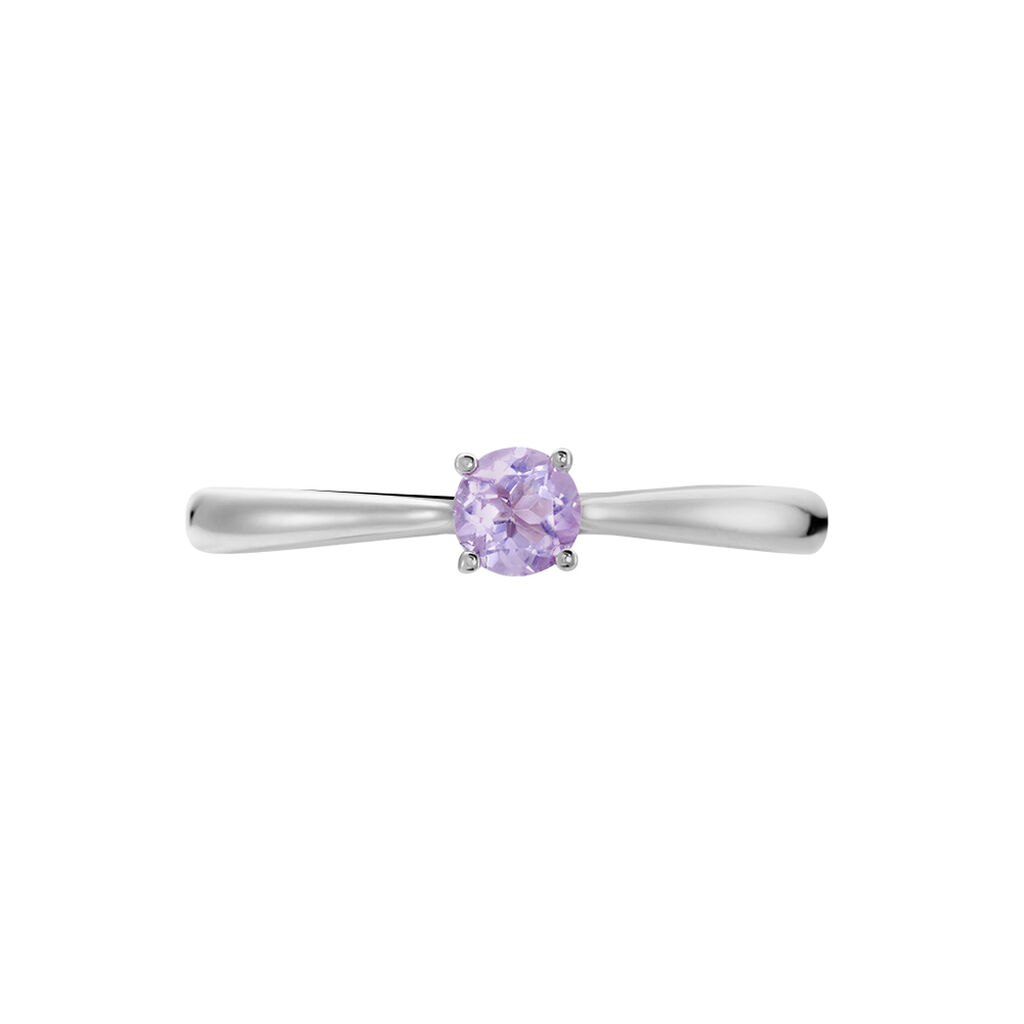 Bague Solitaire Fiona Or Blanc Amethyste - Bagues solitaires Femme | Histoire d’Or