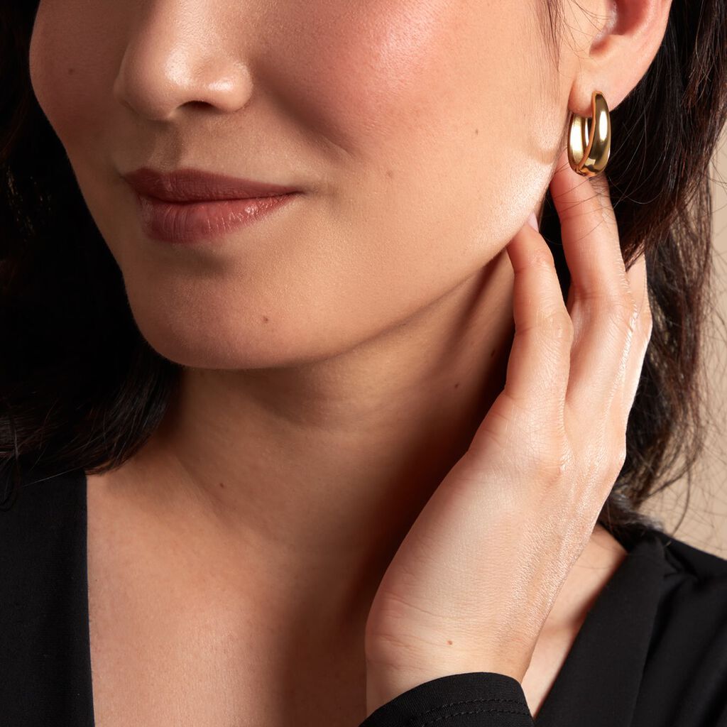 Créoles Houria Acier Jaune - Boucles d'oreilles créoles Femme | Histoire d’Or