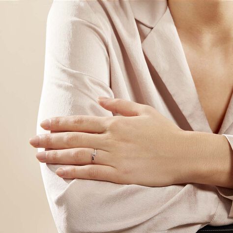 Bague Nolah Or Blanc Diamant - Bagues solitaires Femme | Histoire d’Or
