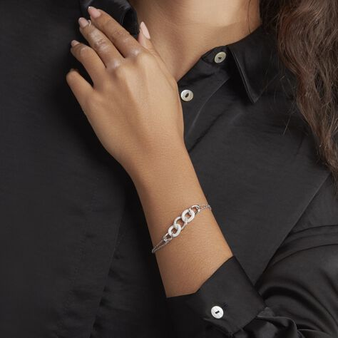 Bracelet Link Argent Blanc Céramique Et Oxyde De Zirconium - Bracelets Femme | Histoire d’Or