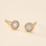 Boucles D'oreilles Puces Mon 1er Diamant Or Jaune Diamant - Clous d'oreilles Femme | Histoire d&rsquo;Or
