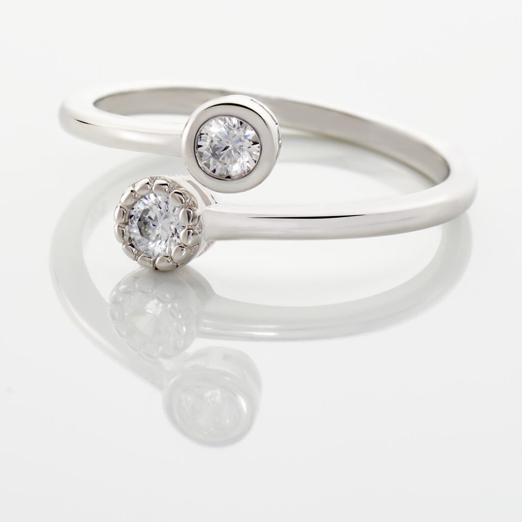 Bague Ajustable Mechte 1 Argent Blanc Oxyde De Zirconium - Bagues avec pierre Femme | Histoire d’Or