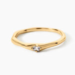 Bague Sunset Riviera Argent Dor&eacute; A L'Or 750/1000 Oxyde De Zirconium - Bagues solitaires Femme | Histoire d&rsquo;Or