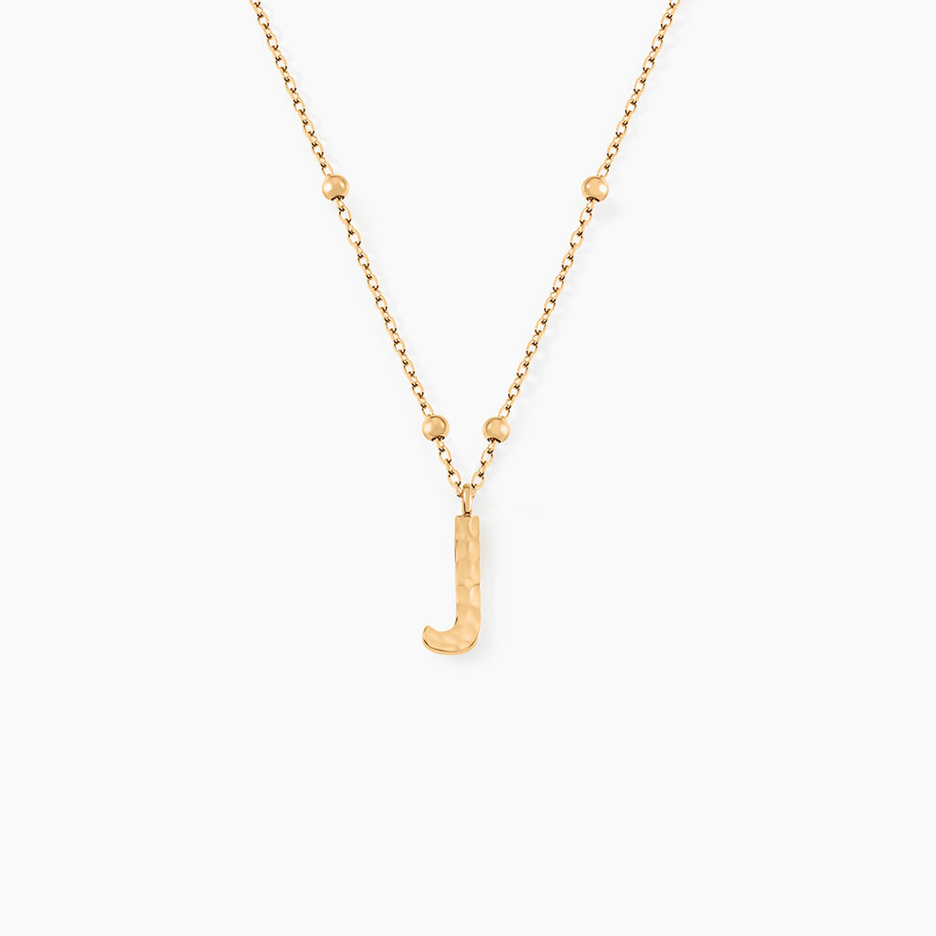 Collier Plaqu&eacute; Or Jaune Lettra - Colliers fantaisie Femme | Histoire d&rsquo;Or