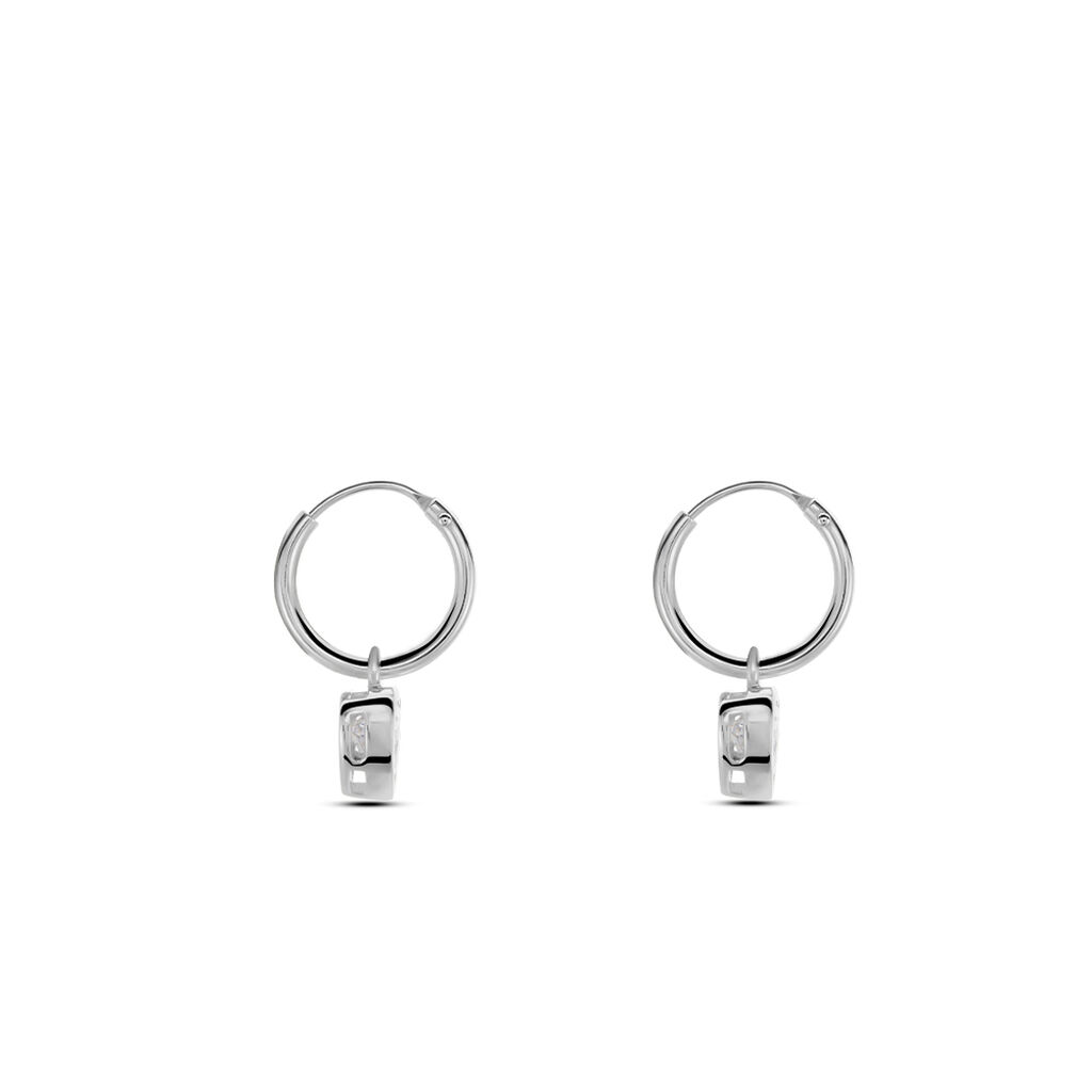 Créoles Argent Blanc Dahud Oxydes De Zirconium - Boucles d'oreilles créoles Femme | Histoire d’Or
