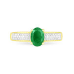 Bague Crista Or Jaune Emeraude Et Diamant - Bagues solitaires Femme | Histoire d&rsquo;Or