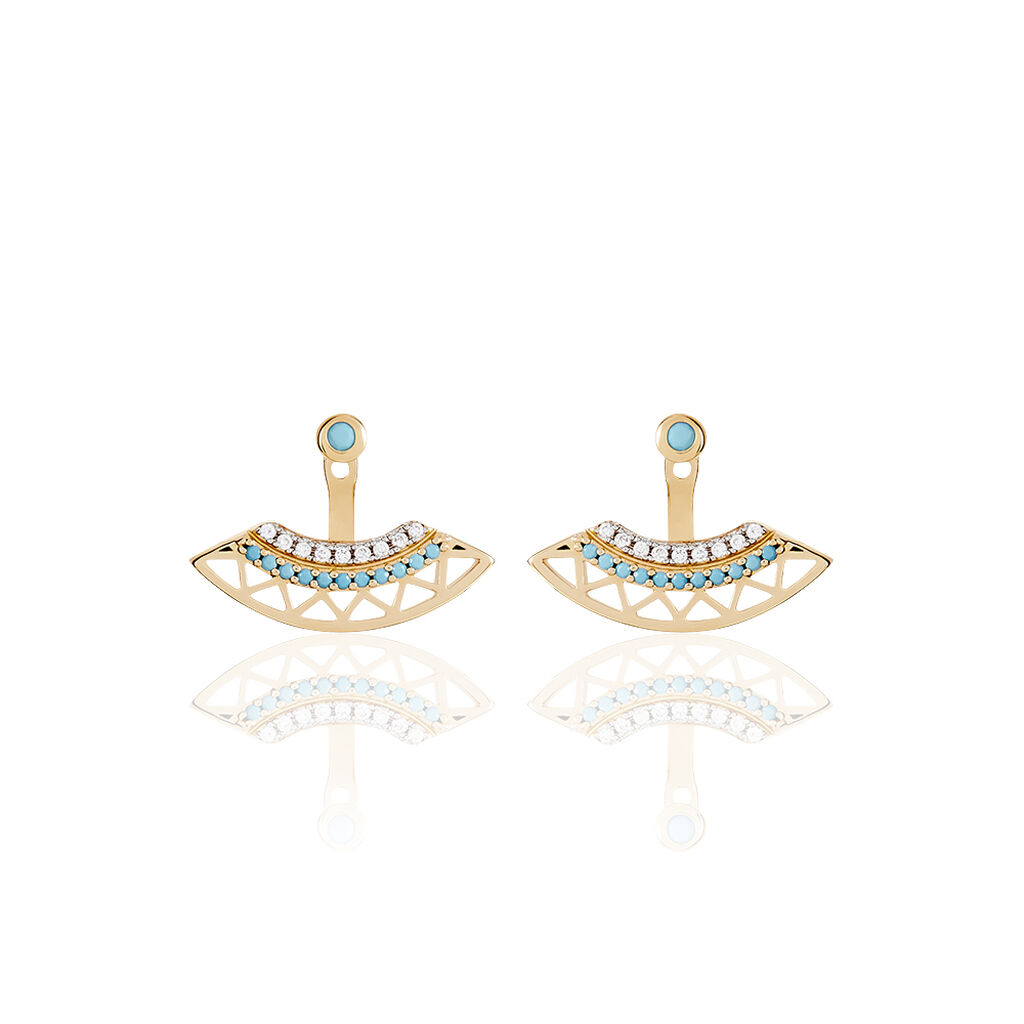 Bijoux D'oreilles Zoila Plaqué Or Jaune Oxyde De Zirconium - Boucles d'oreilles fantaisie Femme | Histoire d’Or