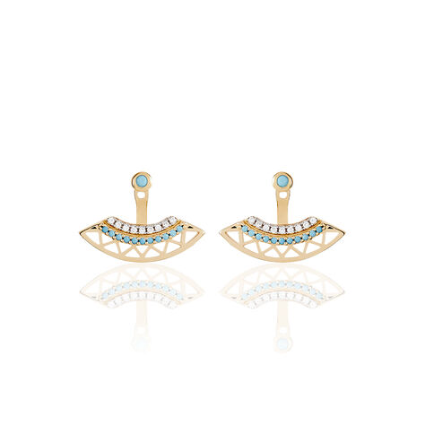 Bijoux D'oreilles Zoila Plaqué Or Jaune Oxyde De Zirconium - Boucles d'oreilles fantaisie Femme | Histoire d’Or