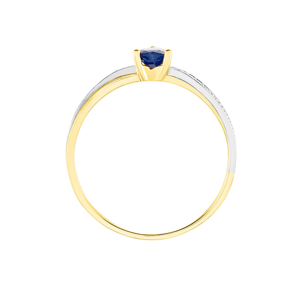 Bague Skylar Or Bicolore Saphir Diamant - Bagues solitaires Femme | Histoire d’Or