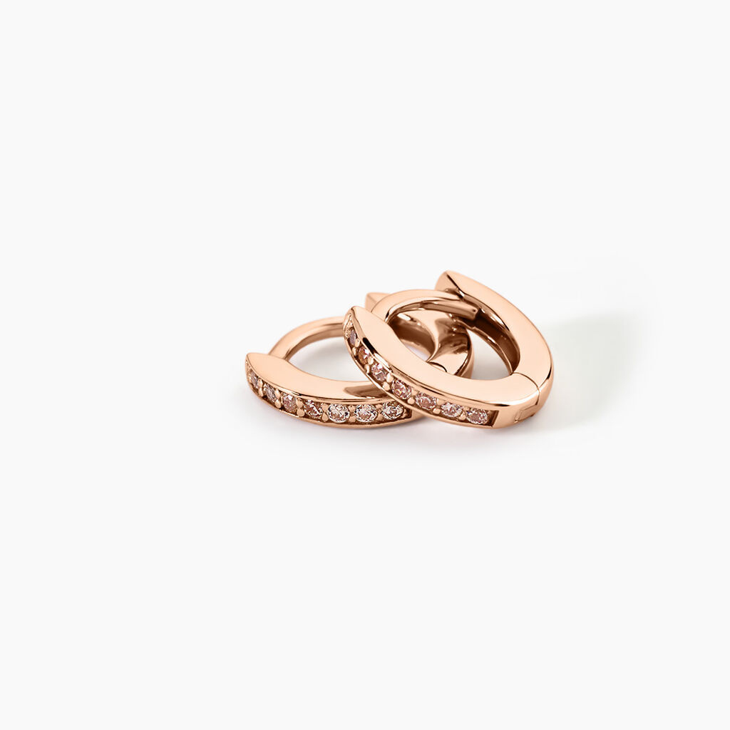 Cr&eacute;oles Rio Argent Rose Oxyde De Zirconium - Boucles d'oreilles cr&eacute;oles Femme | Histoire d&rsquo;Or