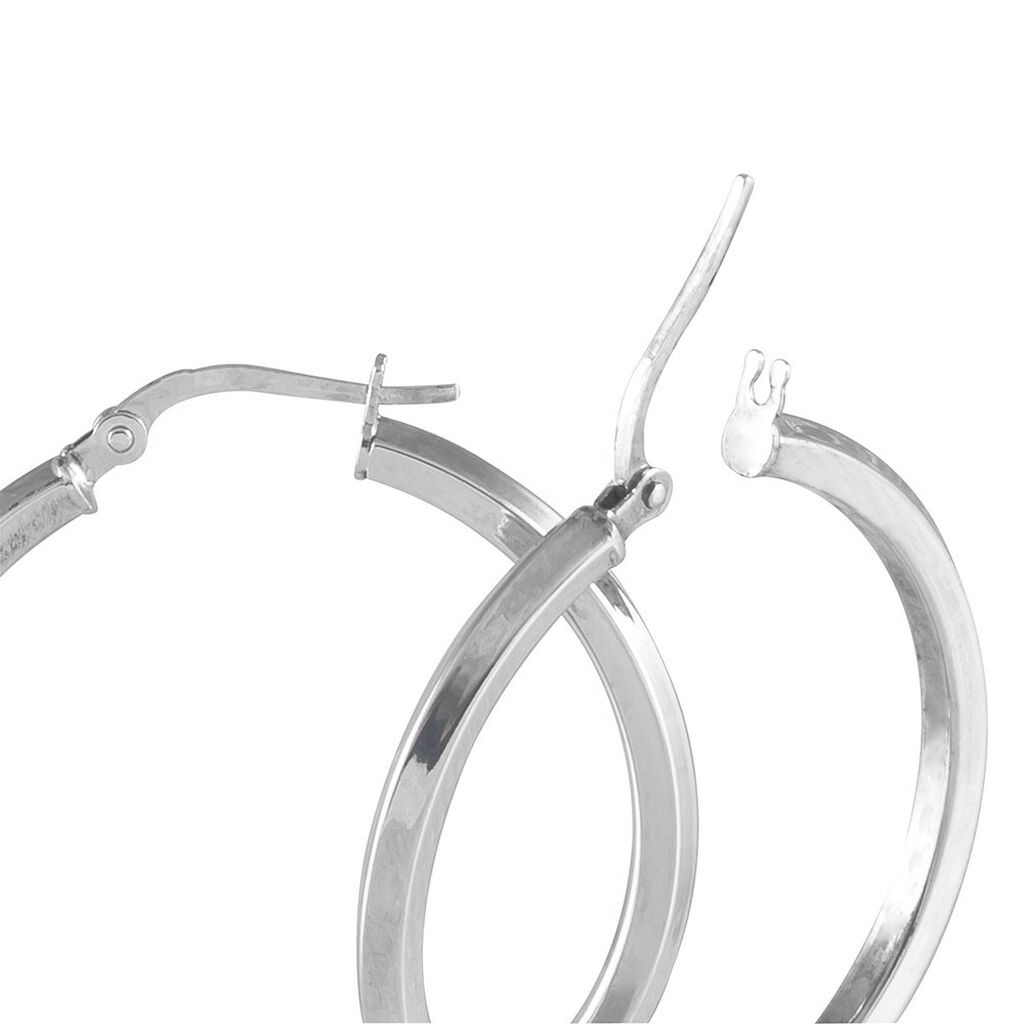 Créoles Ilana Or Blanc - Boucles d'oreilles créoles Femme | Histoire d’Or