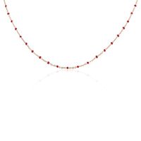 Collier Argent Rose Polka