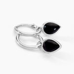 Cr&eacute;oles Mentissa Argent Blanc Agate - Boucles d'oreilles cr&eacute;oles Femme | Histoire d&rsquo;Or