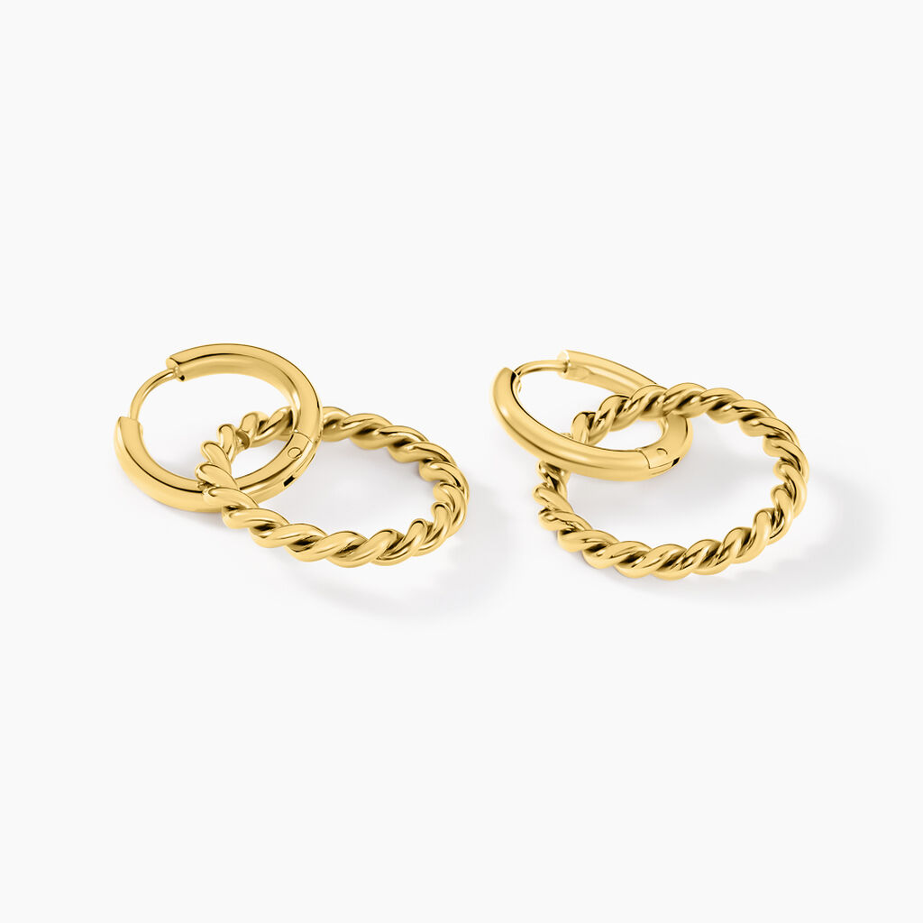 Bijoux D'oreilles Rhetta Acier Jaune - Boucles d'oreilles fantaisie Femme | Histoire d’Or
