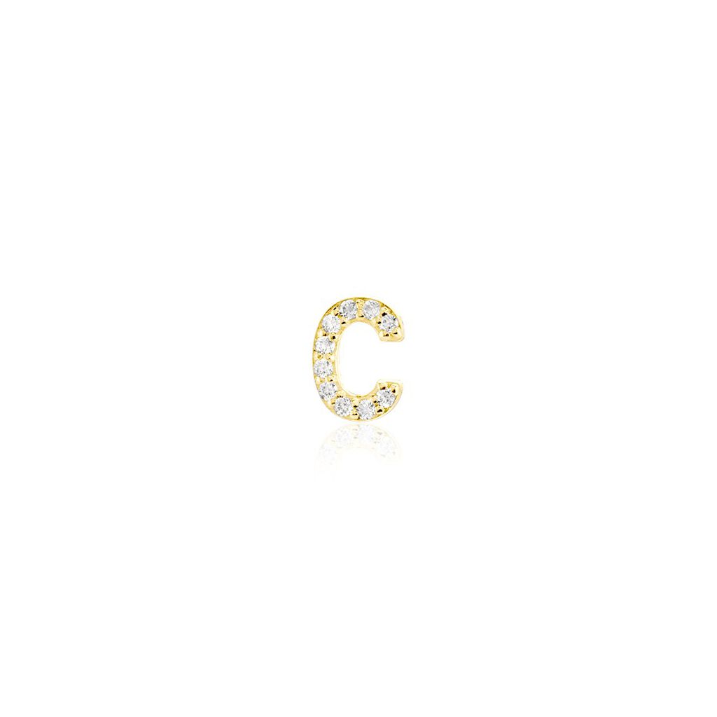 Boucle D'oreille Puce Unitaire Jodoca Or Jaune Oxyde De Zirconium - Clous d'oreilles Femme | Histoire d’Or