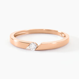 Bague Solitaire Anilie Or Rose Diamant - Bagues solitaires Femme | Histoire d’Or