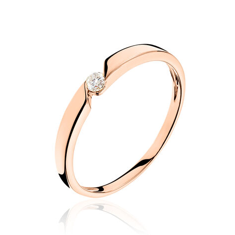 Bague Solitaire Anilie Or Rose Diamant - Bagues solitaires Femme | Histoire d’Or