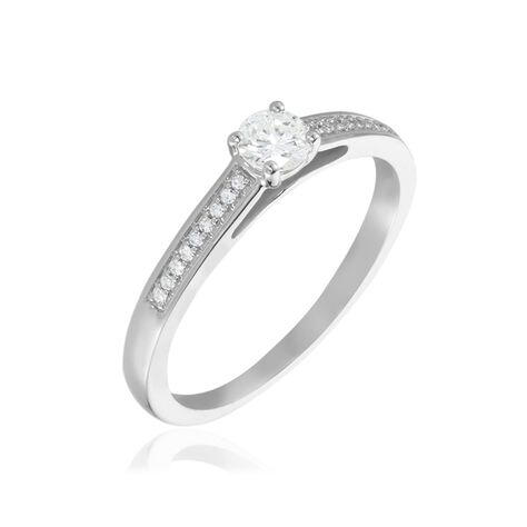 Bague Finella Platine Blanc Diamant - Bagues solitaires Femme | Histoire d&rsquo;Or