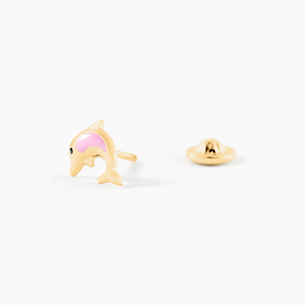 Boucles D'oreilles Puces Or Jaune Mael Smalto - Clous d'oreilles Enfant | Histoire d’Or