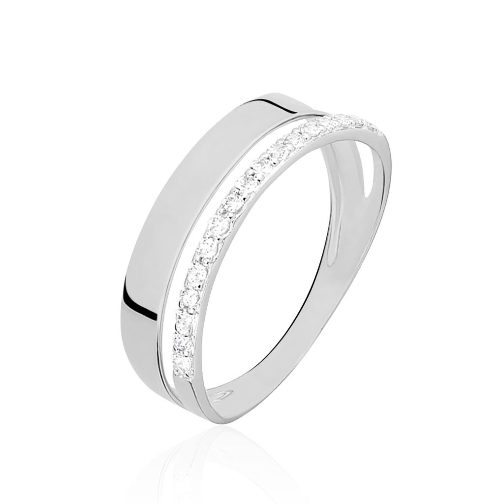 Bague Or Blanc Katiana Oxydes De Zirconium - Bagues avec pierre Femme | Histoire d&rsquo;Or