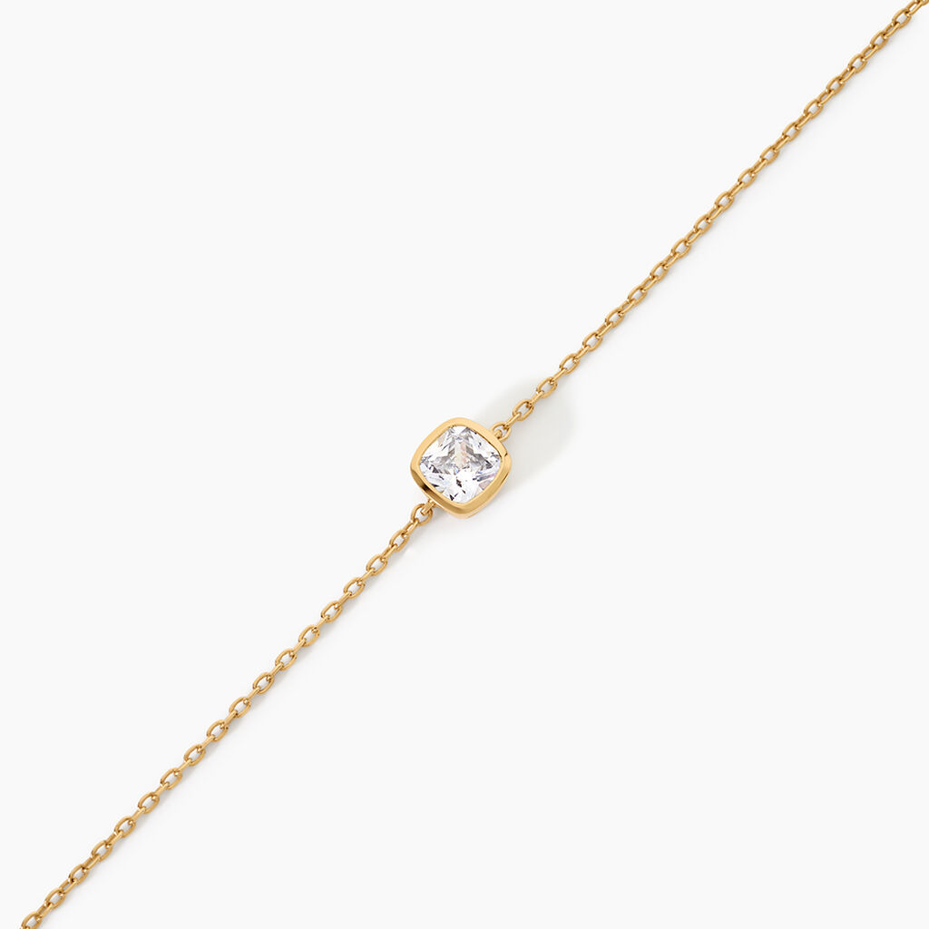 Bracelet Estel Argent Dor&eacute; A L'Or 750/1000 Oxyde De Zirconium - Bracelets Femme | Histoire d&rsquo;Or