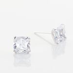 Boucles D'oreilles Puces Or Blanc Doreen Oxydes De Zirconium - Clous d'oreilles Famille | Histoire d&rsquo;Or