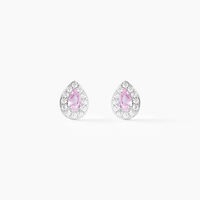 Boucles D'oreilles Puces Argent Blanc Tania Oxydes De Zirconium
