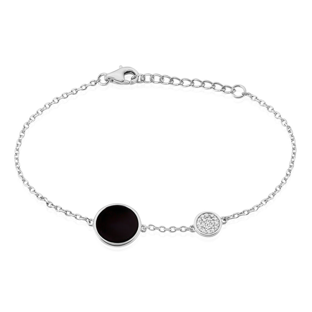 Bracelet Adonya Argent Blanc C&eacute;ramique Et Oxyde De Zirconium - Bracelets Femme | Histoire d&rsquo;Or