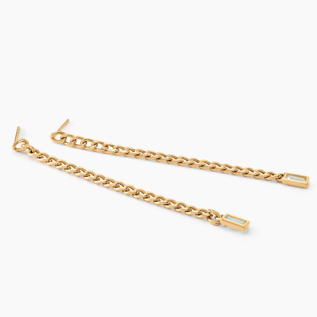 Boucles D'oreilles Pendantes Chain Or Jaune Topaze - Boucles d'oreilles pendantes Femme | Histoire d&rsquo;Or