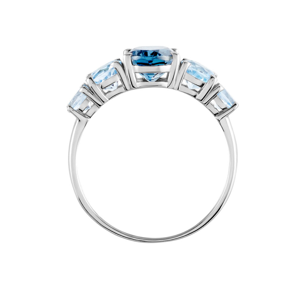 Bague Muna Or Blanc Topaze Bleu London Topaze Topaze - Bagues solitaires Femme | Histoire d&rsquo;Or