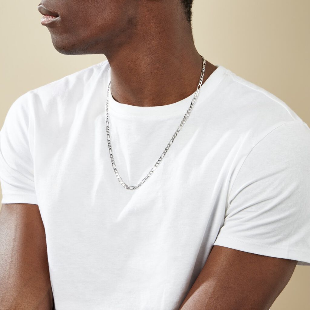 Collier Vivian Argent Blanc - Chaines Homme | Histoire d’Or