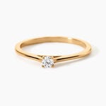 Bague Brynne Plaqu&eacute; Or Jaune Oxyde De Zirconium - Bagues solitaires Femme | Histoire d&rsquo;Or