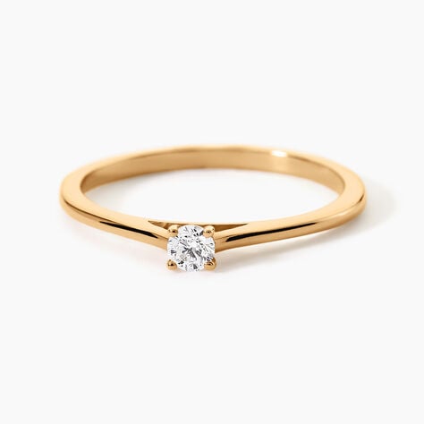 Bague Brynne Plaqu&eacute; Or Jaune Oxyde De Zirconium - Bagues solitaires Femme | Histoire d&rsquo;Or