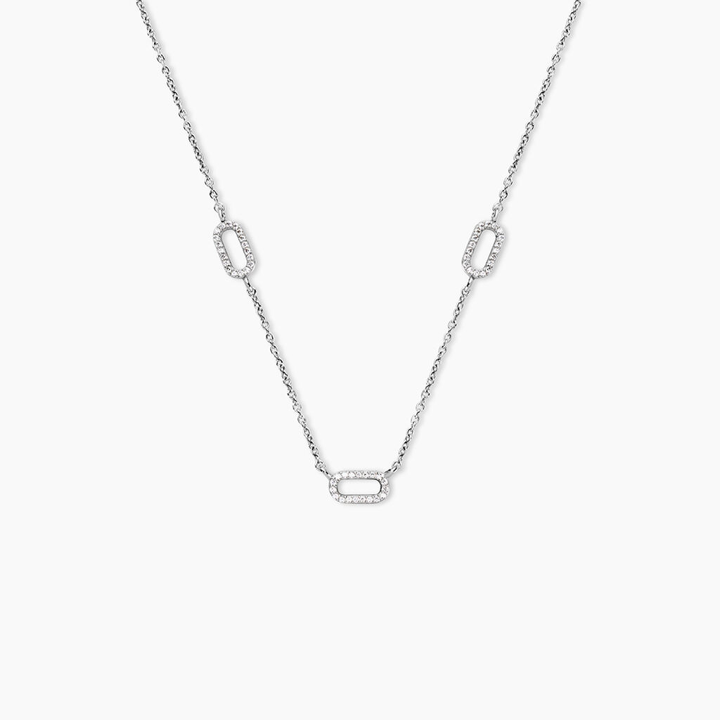Collier Pytha Argent Blanc Oxyde De Zirconium - Colliers fantaisie Femme | Histoire d&rsquo;Or
