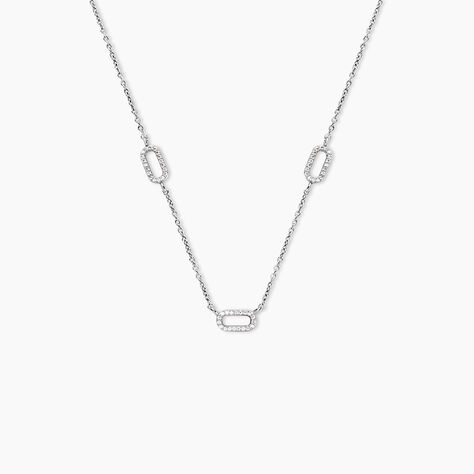 Collier Pytha Argent Blanc Oxyde De Zirconium - Colliers fantaisie Femme | Histoire d&rsquo;Or