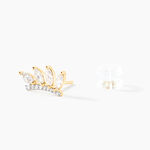 Boucles D'oreilles Puces Tiara Or Jaune Oxyde De Zirconium - Clous d'oreilles Femme | Histoire d&rsquo;Or