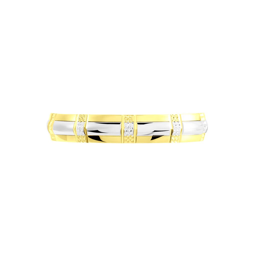 Alliance Fantaisie Ruban Plat Or Bicolore - Alliances Unisex | Histoire d’Or