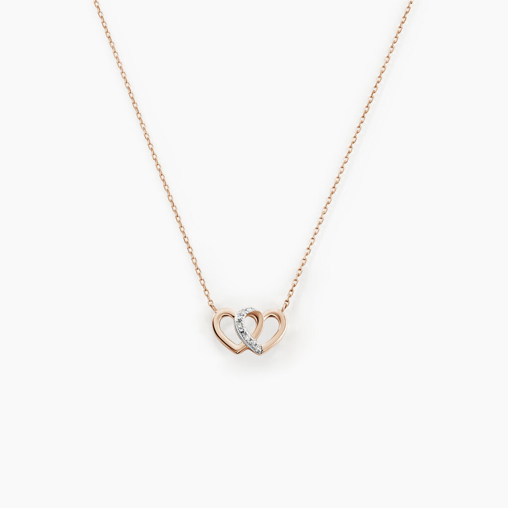 Collier Or Rose Valiere Diamants - Colliers Coeur Femme | Histoire d’Or
