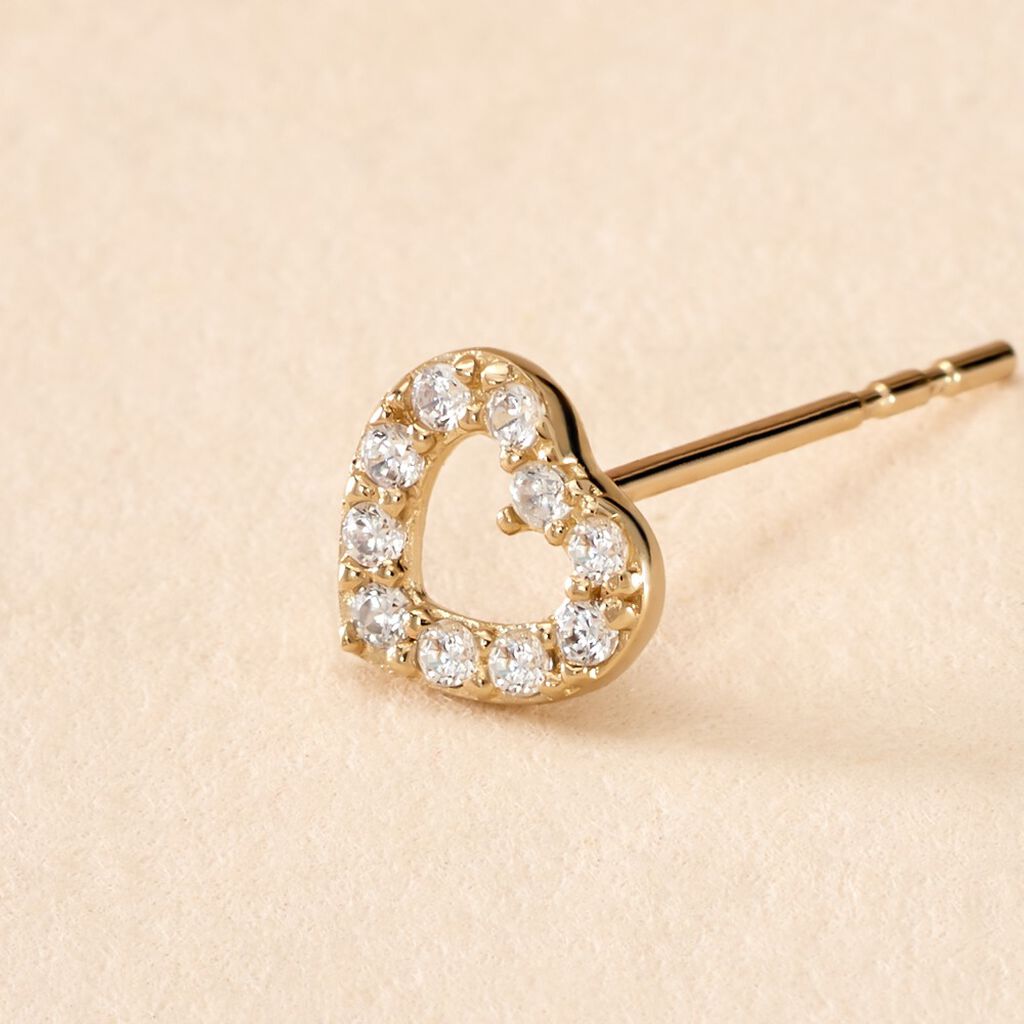 Boucle D'oreille Puce Unitaire Howie Or Jaune Oxyde De Zirconium - Clous d'oreilles Femme | Histoire d’Or