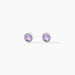 Boucles D'oreilles Puces Edy Serti Clos Or Blanc Amethyste - Clous d'oreilles Femme | Histoire d’Or