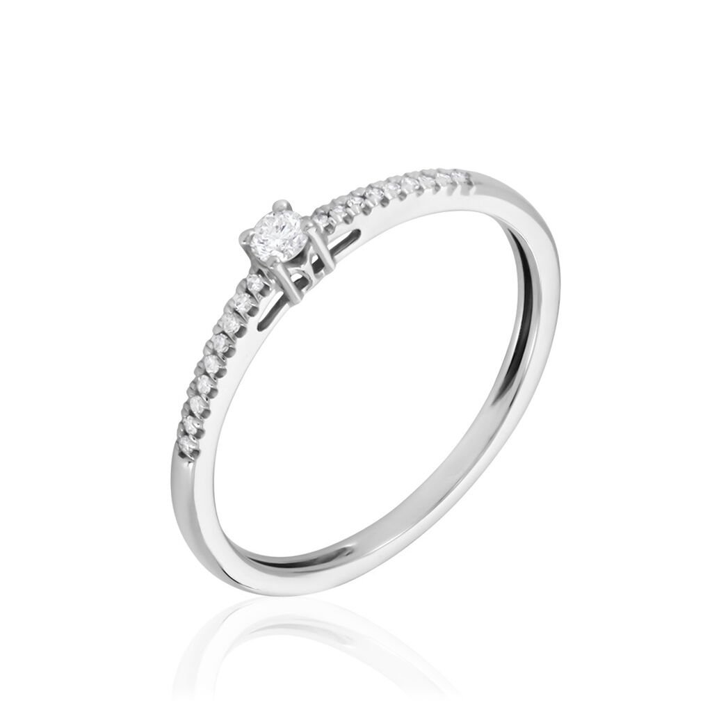 Bague Eliisa Or Blanc Diamant - Bagues solitaires Femme | Histoire d&rsquo;Or
