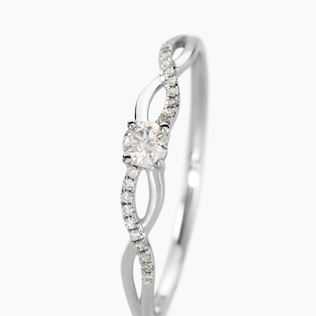 Bague Solitaire Vilma Or Blanc Diamant - Bagues solitaires Femme | Histoire d’Or