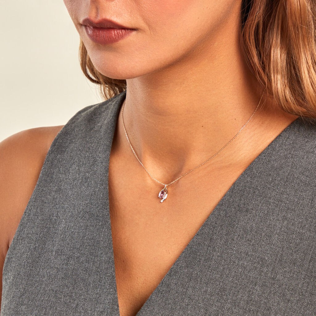 Collier Sagesse Or Jaune Améthyste Oxyde De Zirconium - Colliers Femme | Histoire d’Or