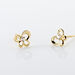 Boucles D'oreilles Puces Eleanor Fleur Or Jaune Oxyde De Zirconium - Clous d'oreilles Famille | Histoire d’Or