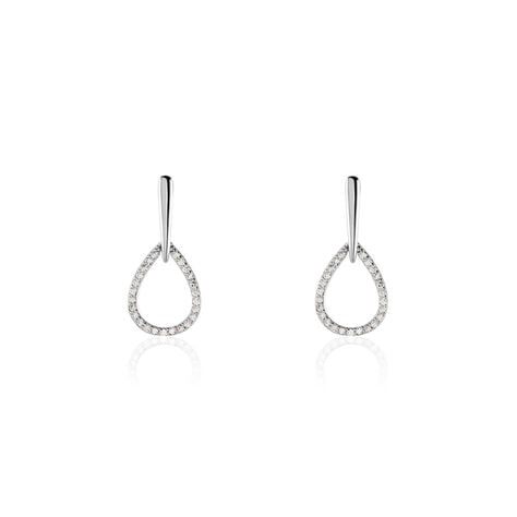 Boucles D'oreilles Pendantes Germinal Argent Blanc Oxyde De Zirconium - Boucles d'oreilles fantaisie Femme | Histoire d’Or